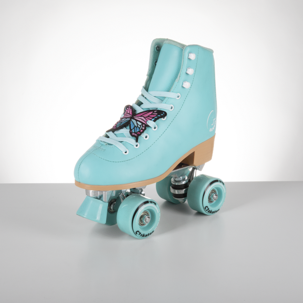 C7skates Butterfly Roller Skate Lace Charm Set of 2 in Pink Sunset