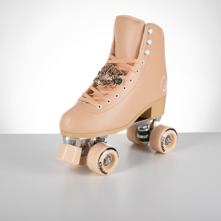 C7skates Poppy Field Roller Skate Lace Charm Set of 2 in Pretty Peach
