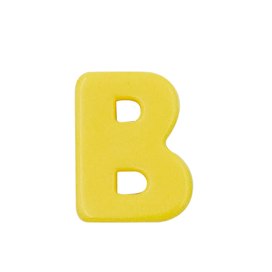 Lace Block Yellow letter 'B' on a white background