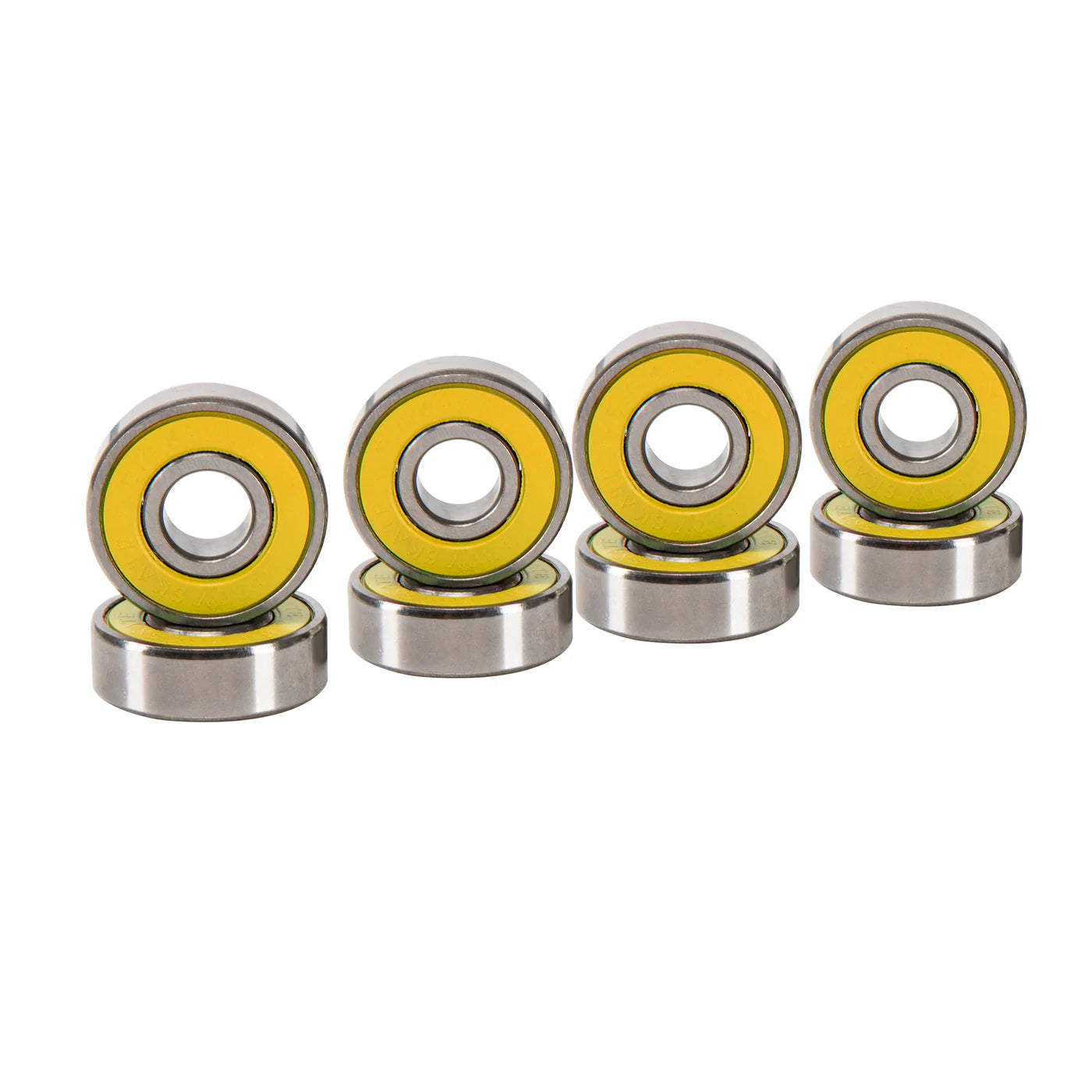 Roller Skate Wheels, Stoppers, Bearings Combo - Silver