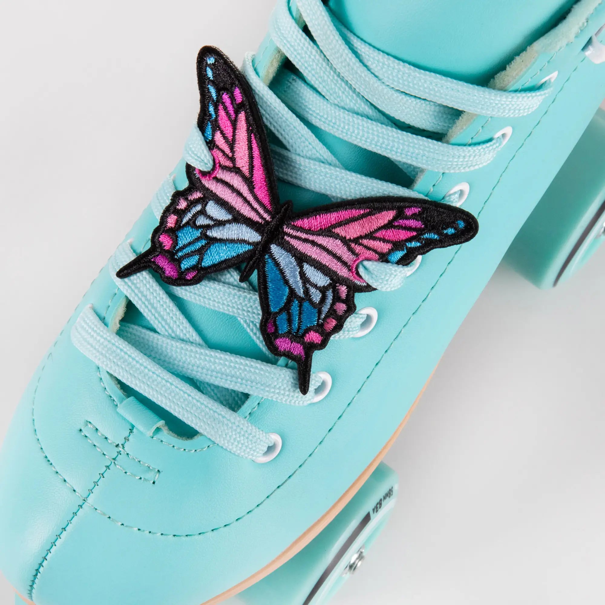 C7skates Butterfly Roller Skate Lace Charm Set of 2 in Pink Sunset