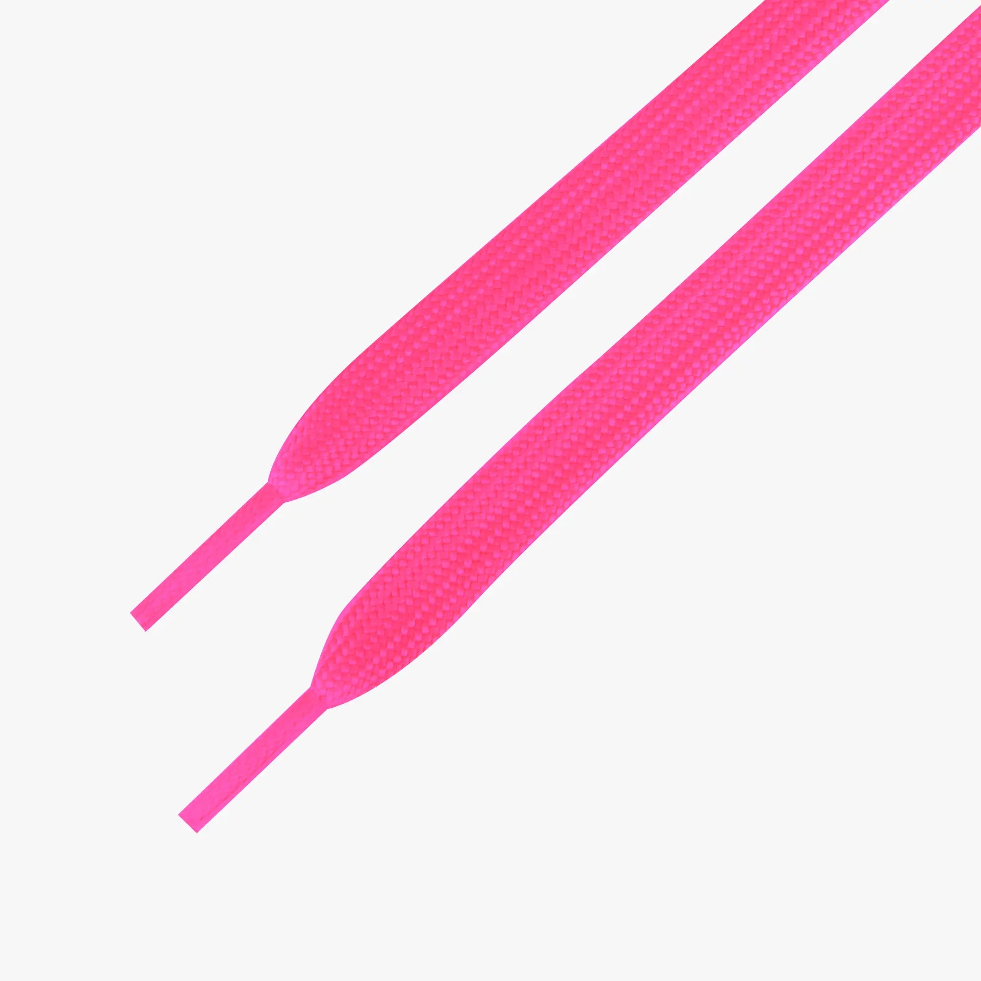 Two pink shoelaces on a white background