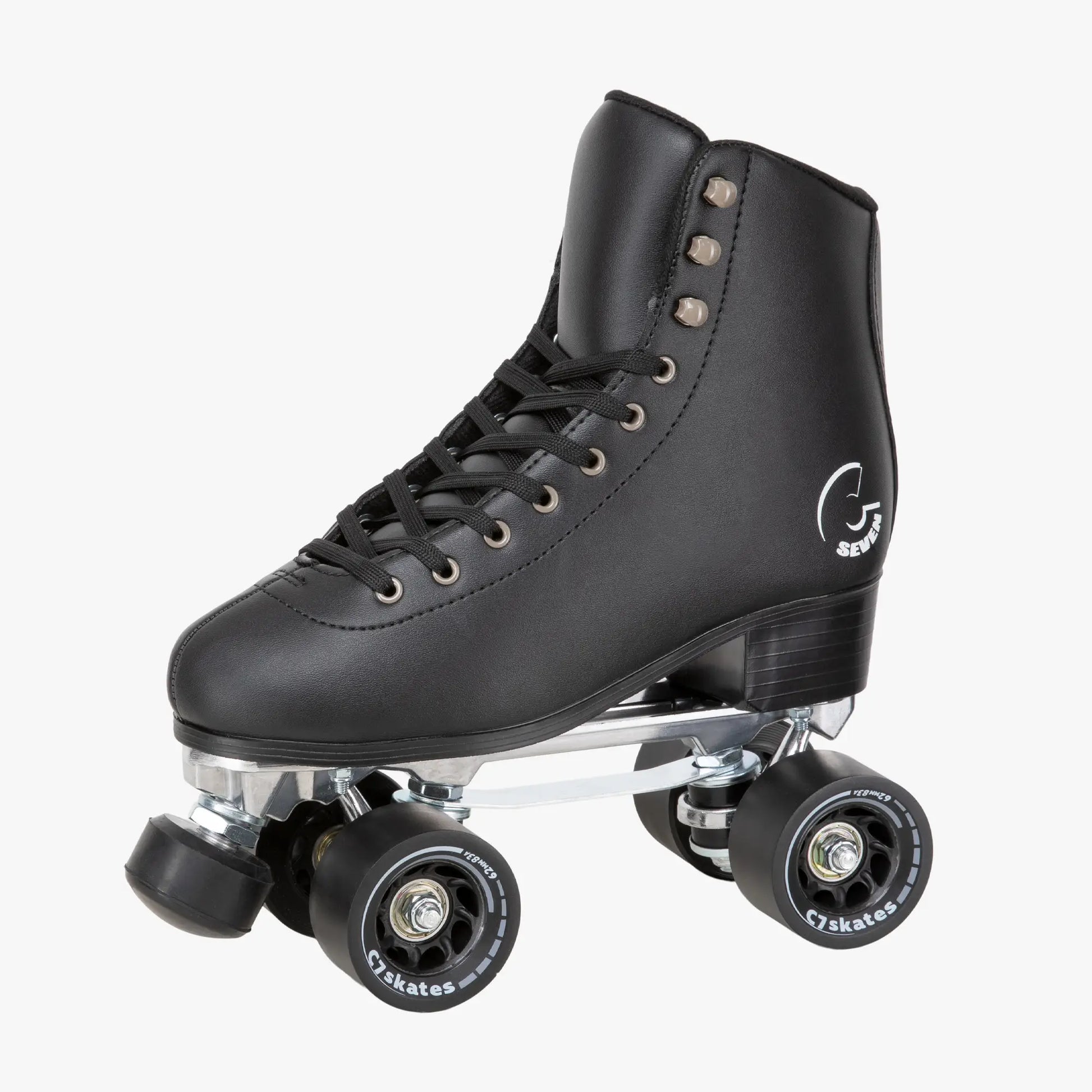 Black roller skate C7skates on a white background