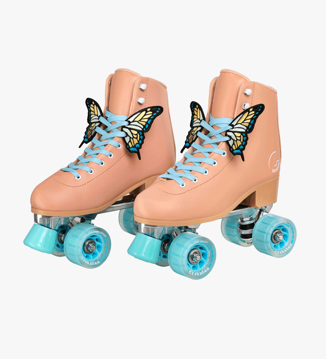 Peachy-Powder Blue DIY Quad Skates