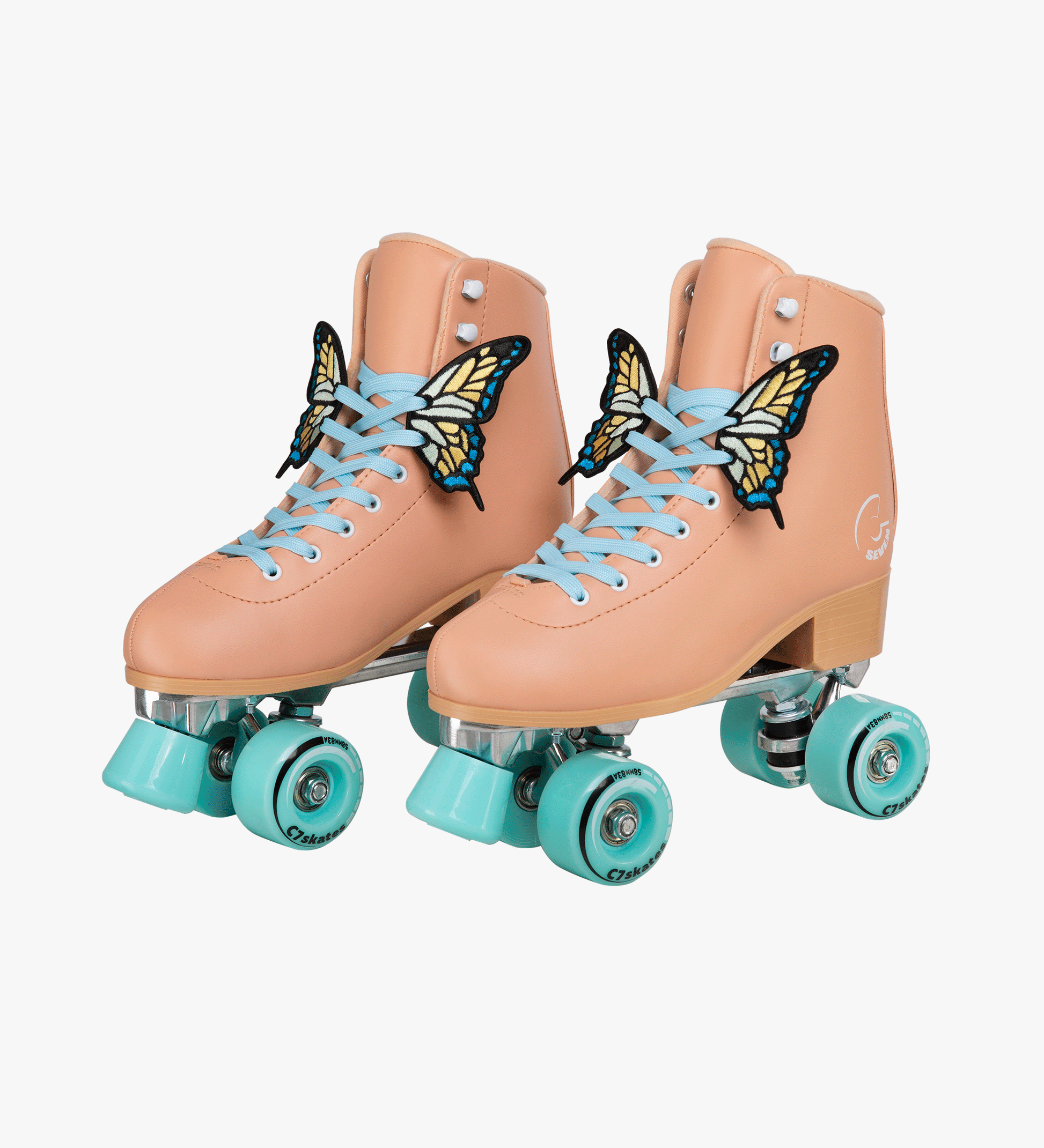 Peachy-Teal DIY Quad Skates
