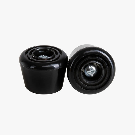 Two black stoppers on a white background