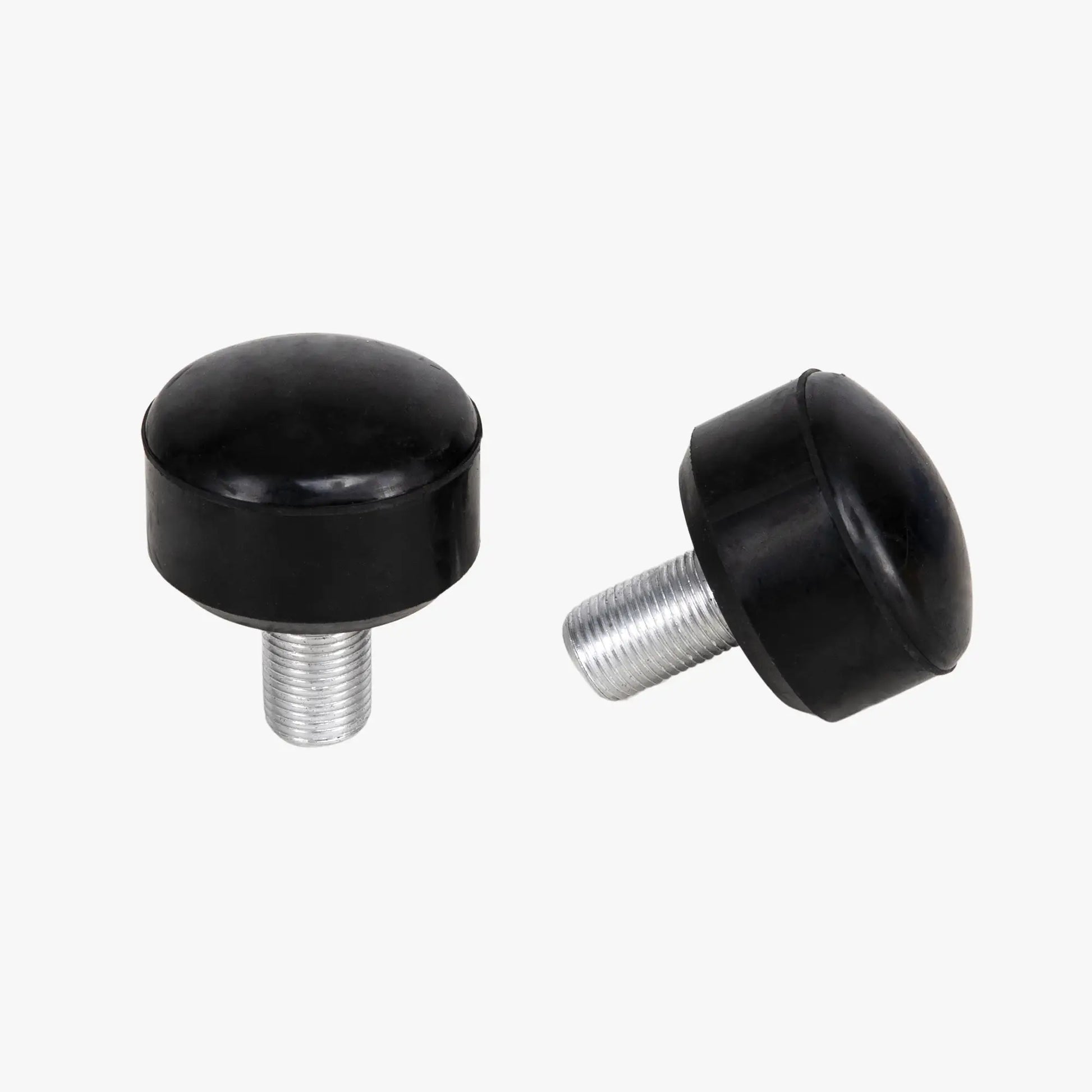 Two black stoppers on a white background