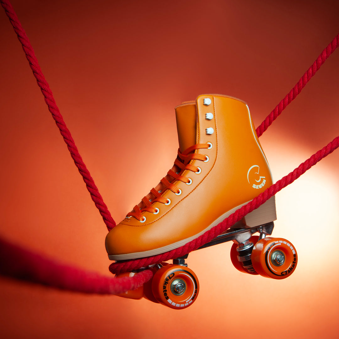 Carrot Orange Quad Skates - Lifestyle