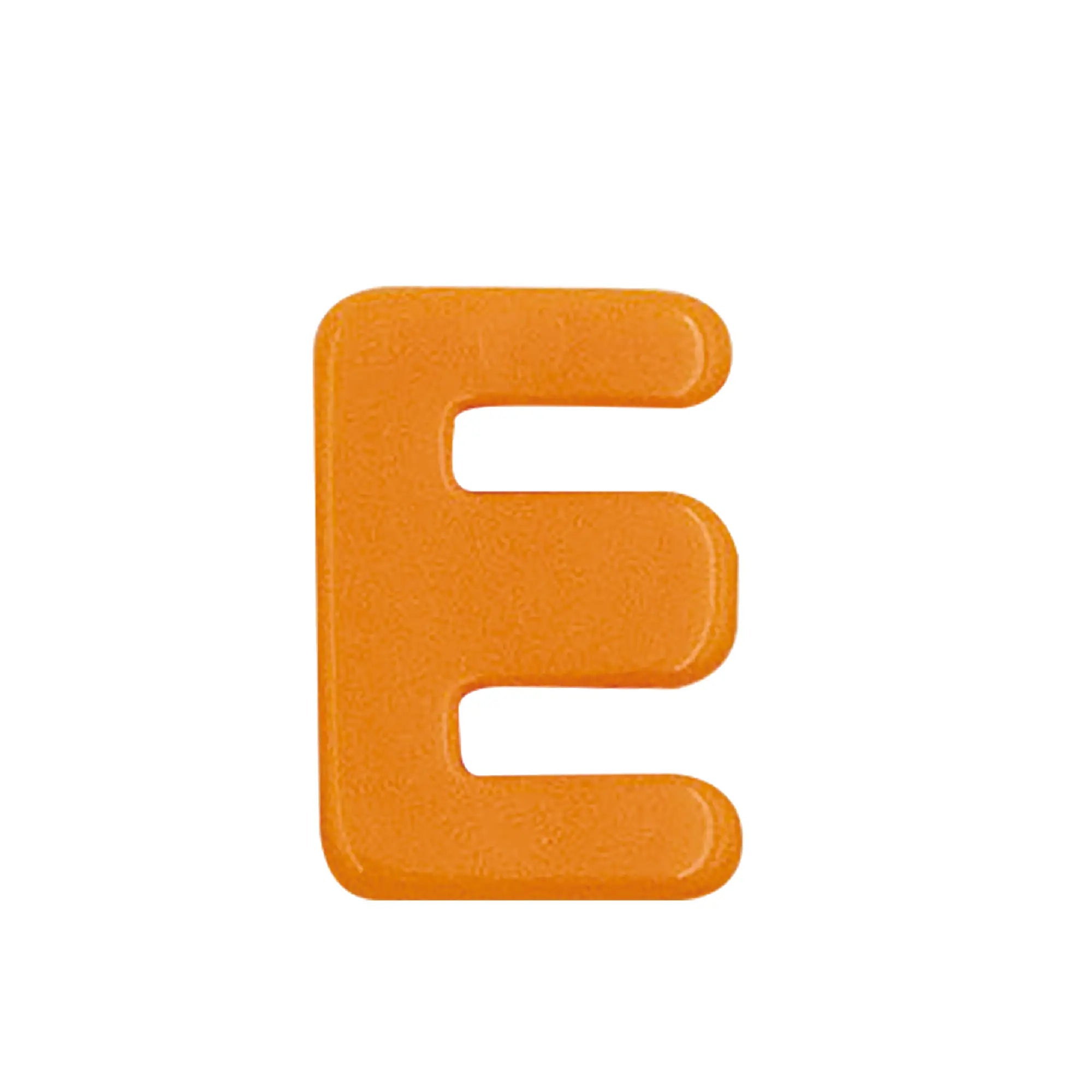 Lace Block Orange letter 'E' on a white background