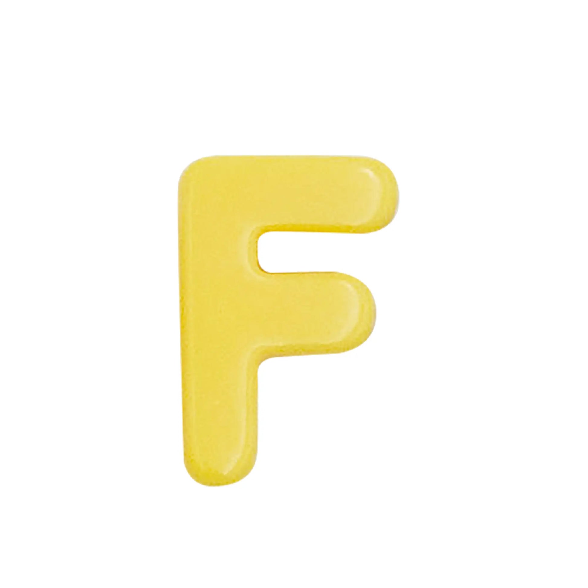 Lace Block Yellow letter 'F' on a white background
