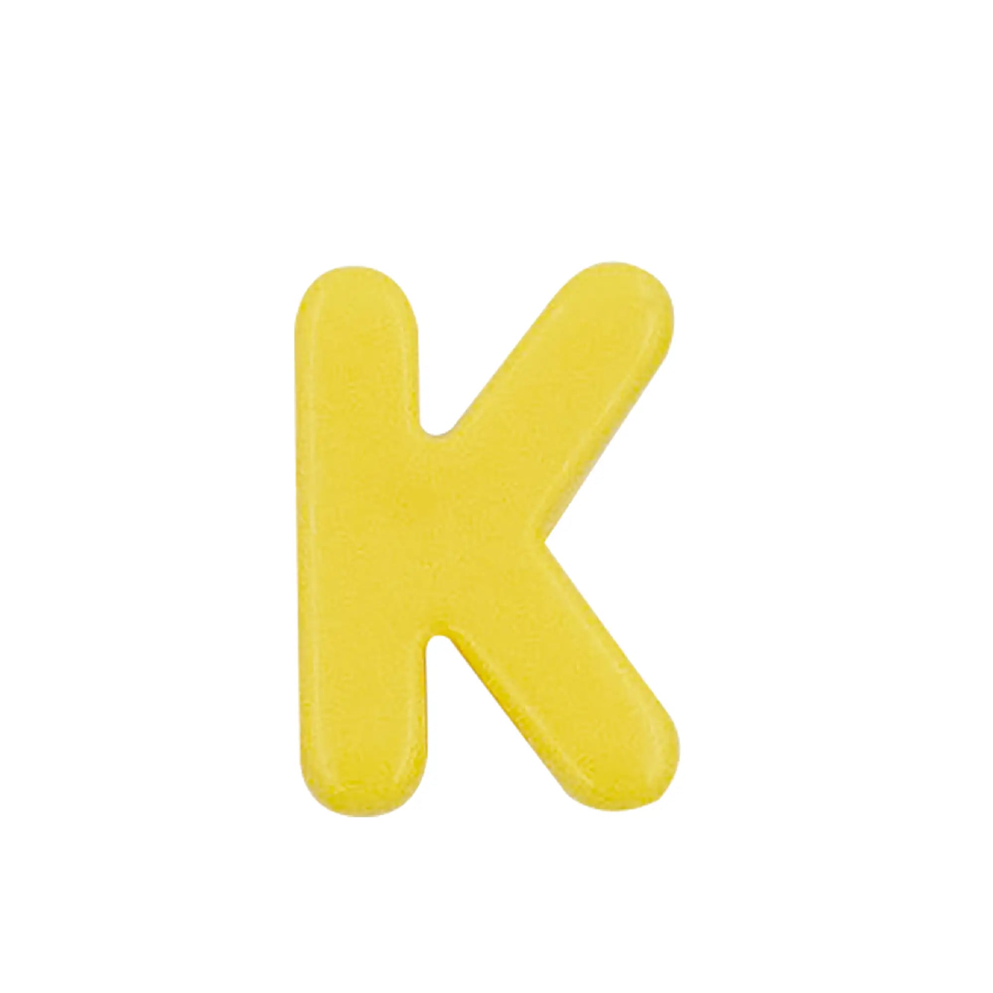 Lace Block Yellow letter 'K' on a white background