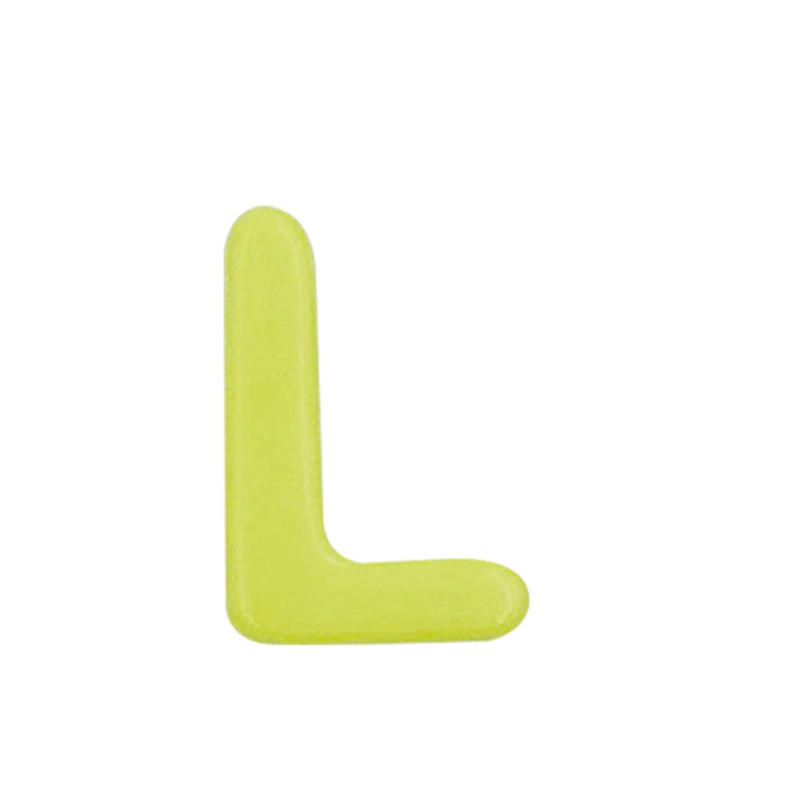 Lace Block Yellow letter 'L' on a white background