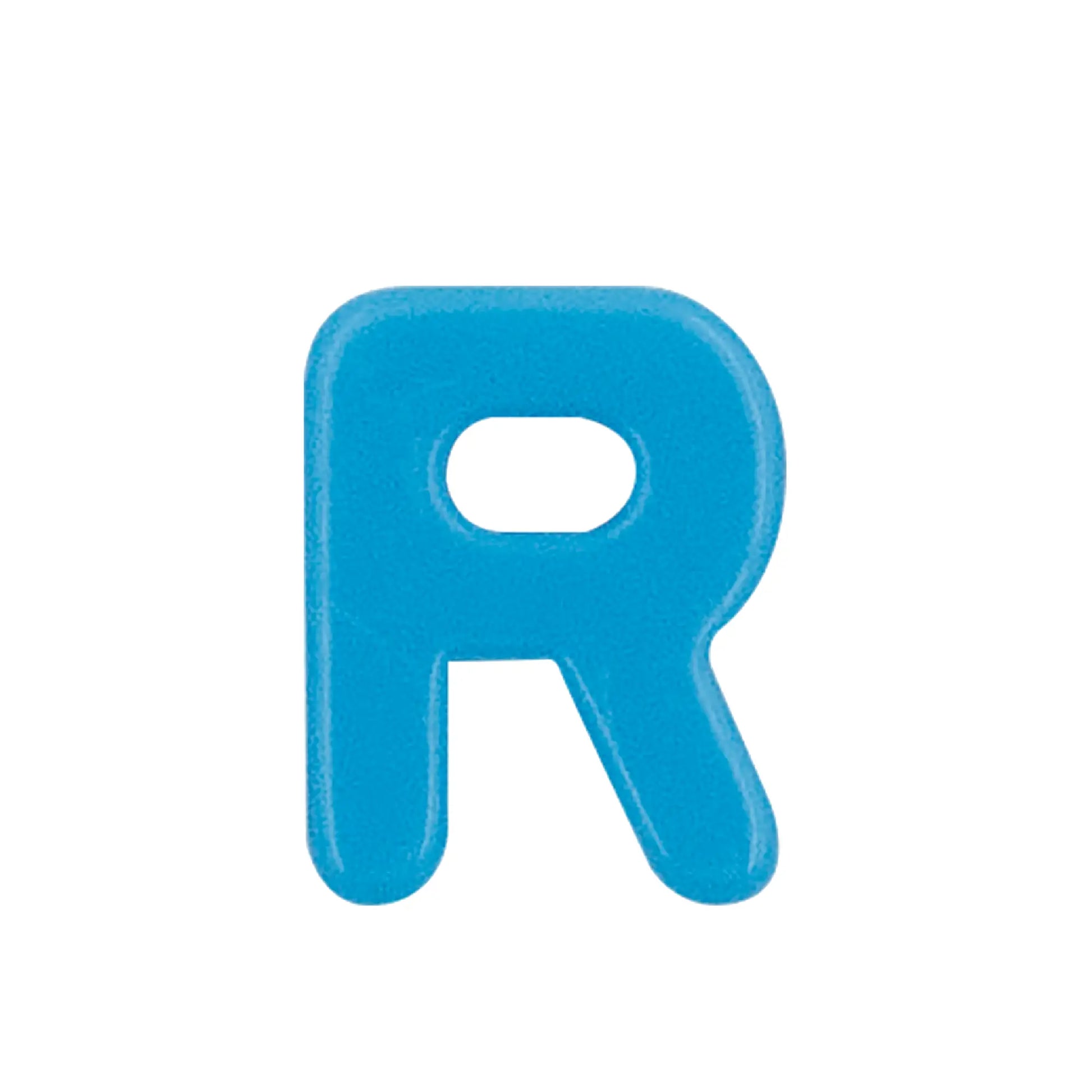 Lace Block Blue letter 'R' on a white background