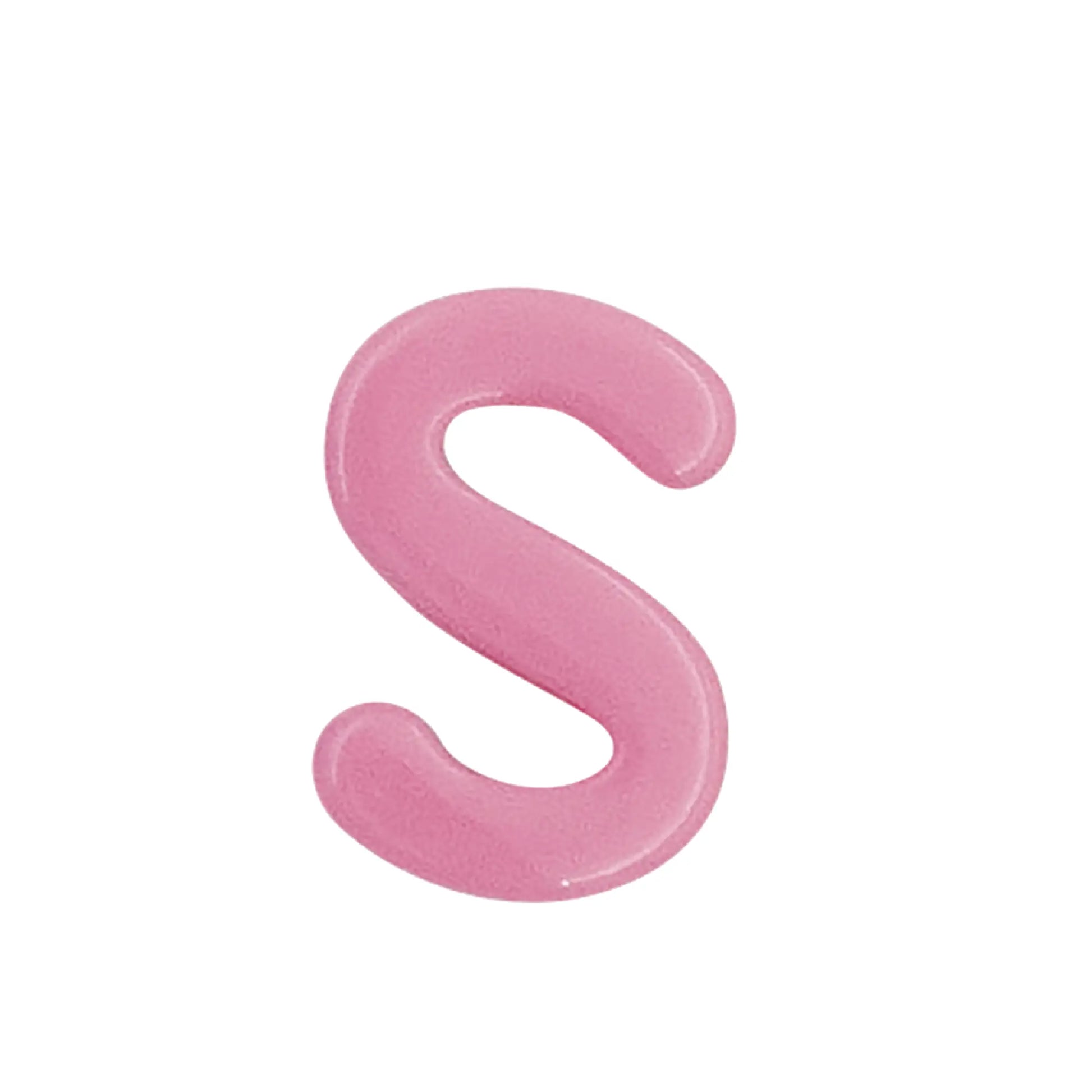 Lace Block Pink letter 'S' on a white background