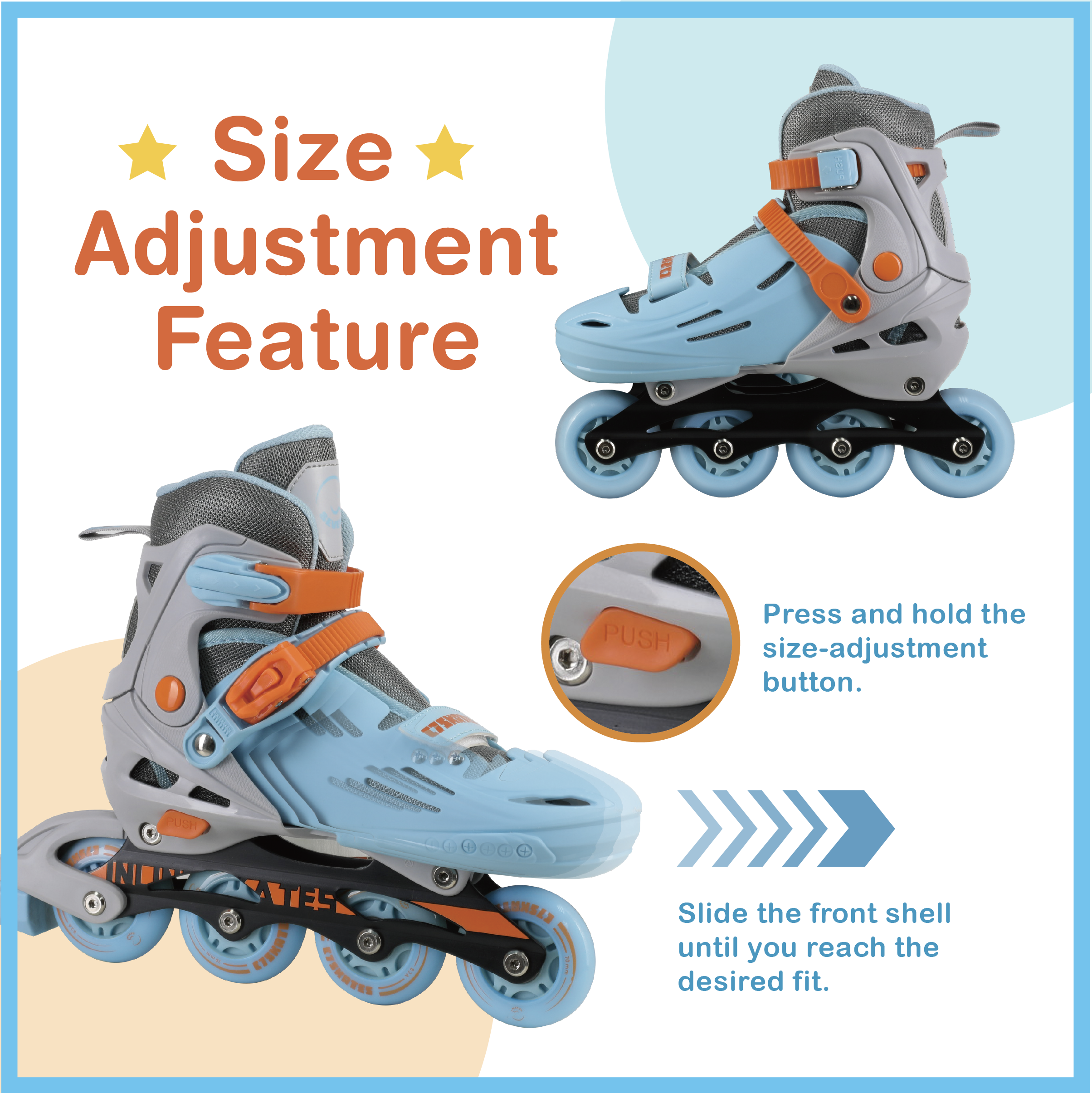 Galaxy Youth Inline Skates with Light Up Wheels