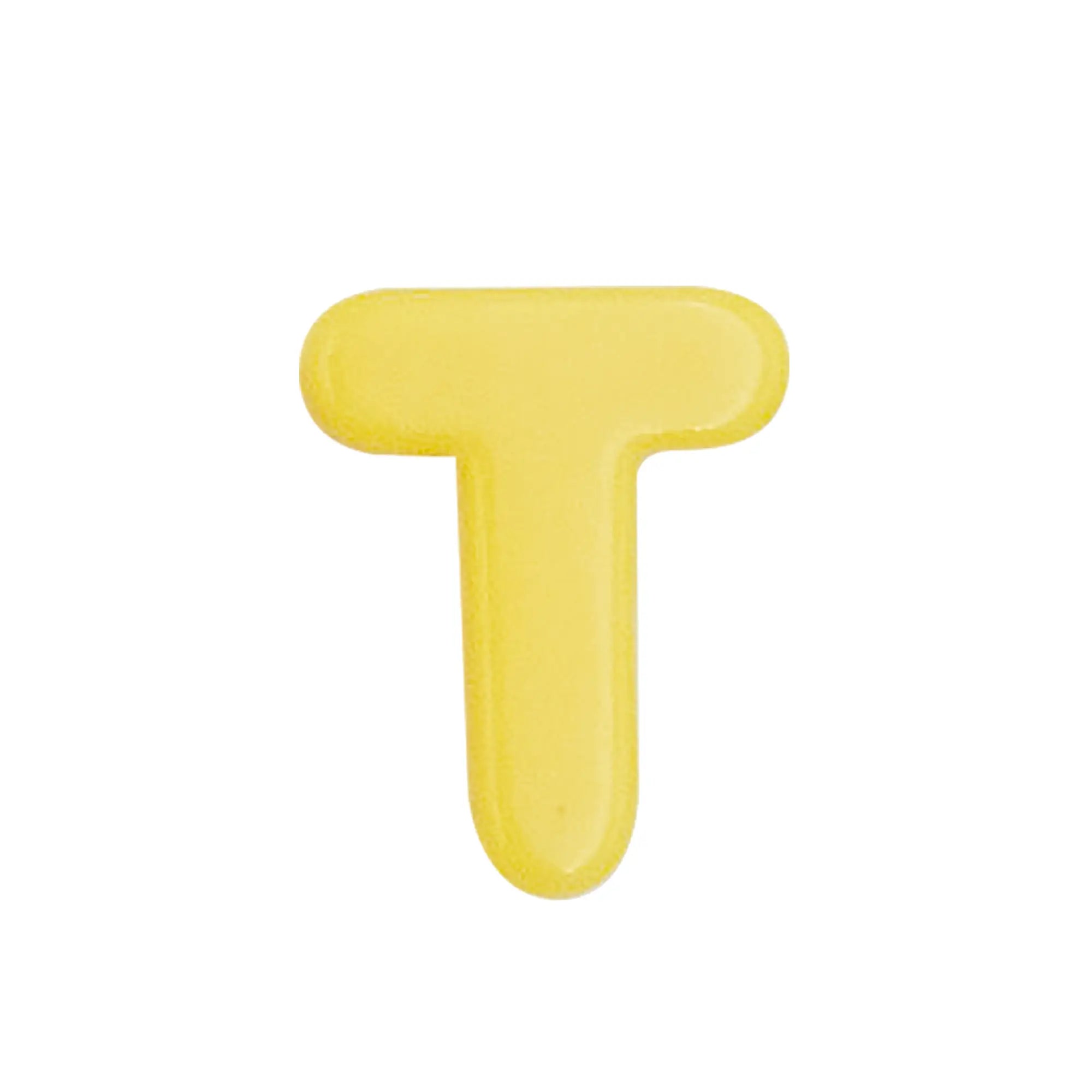 Lace Block Yellow letter 'T' on a white background