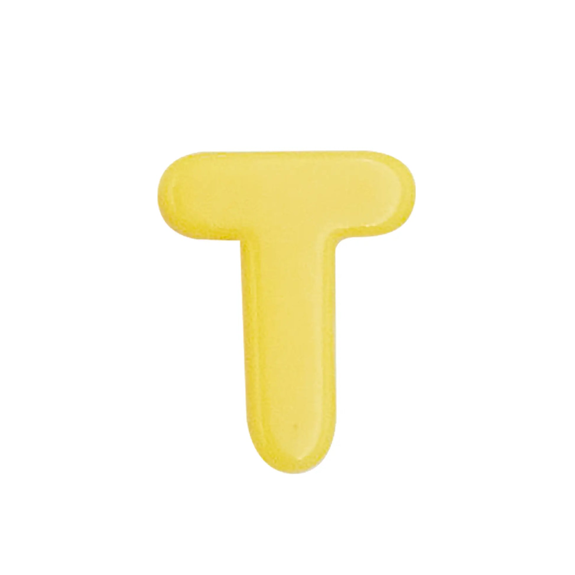 Lace Block Yellow letter 'T' on a white background
