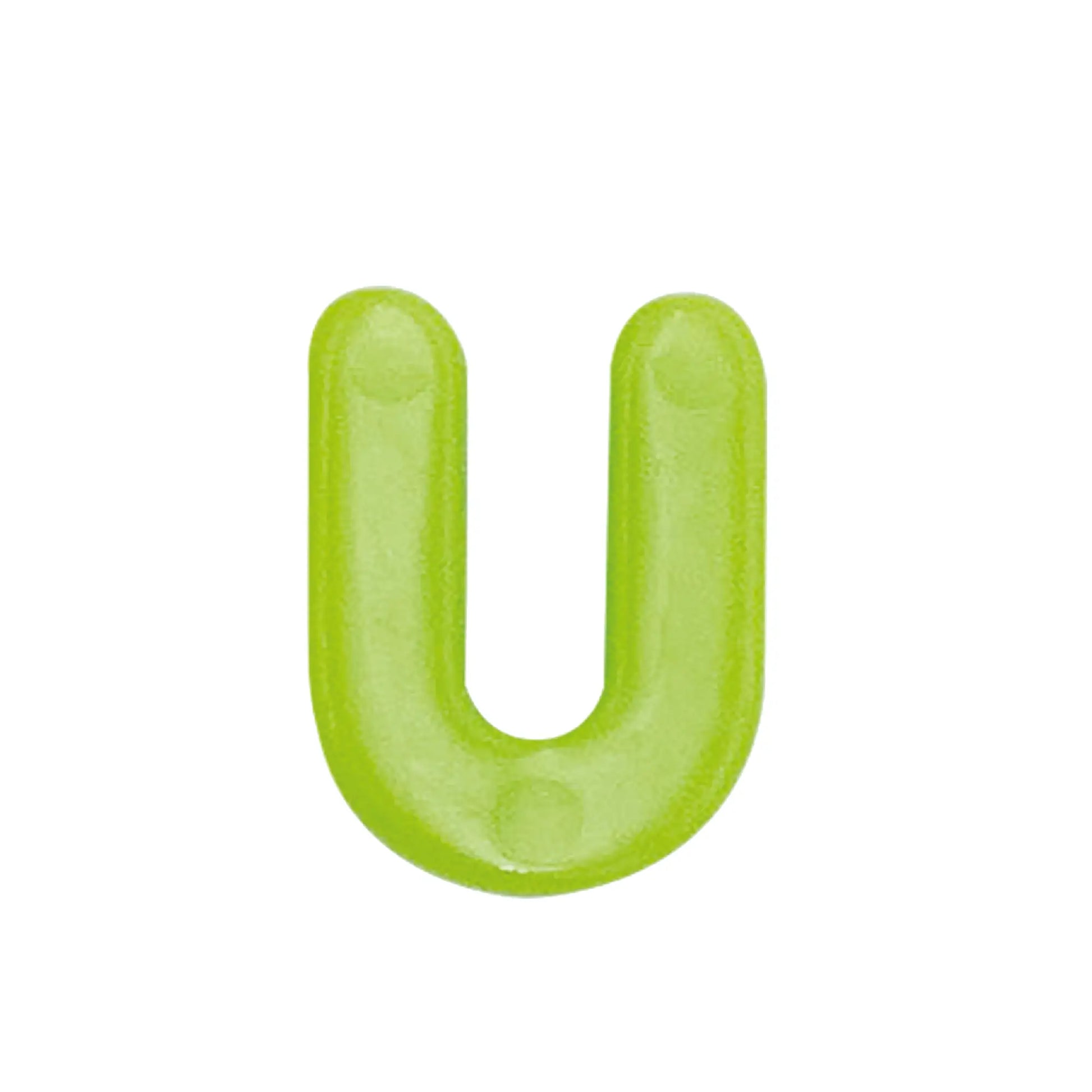 Lace Block Green letter 'U' on a white background