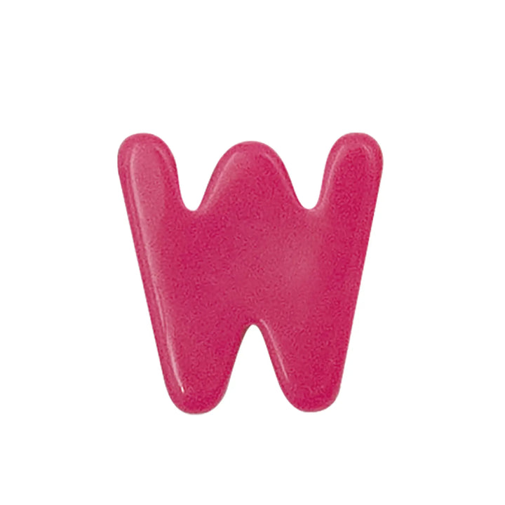 Lace Block Pink letter 'W' on a white background