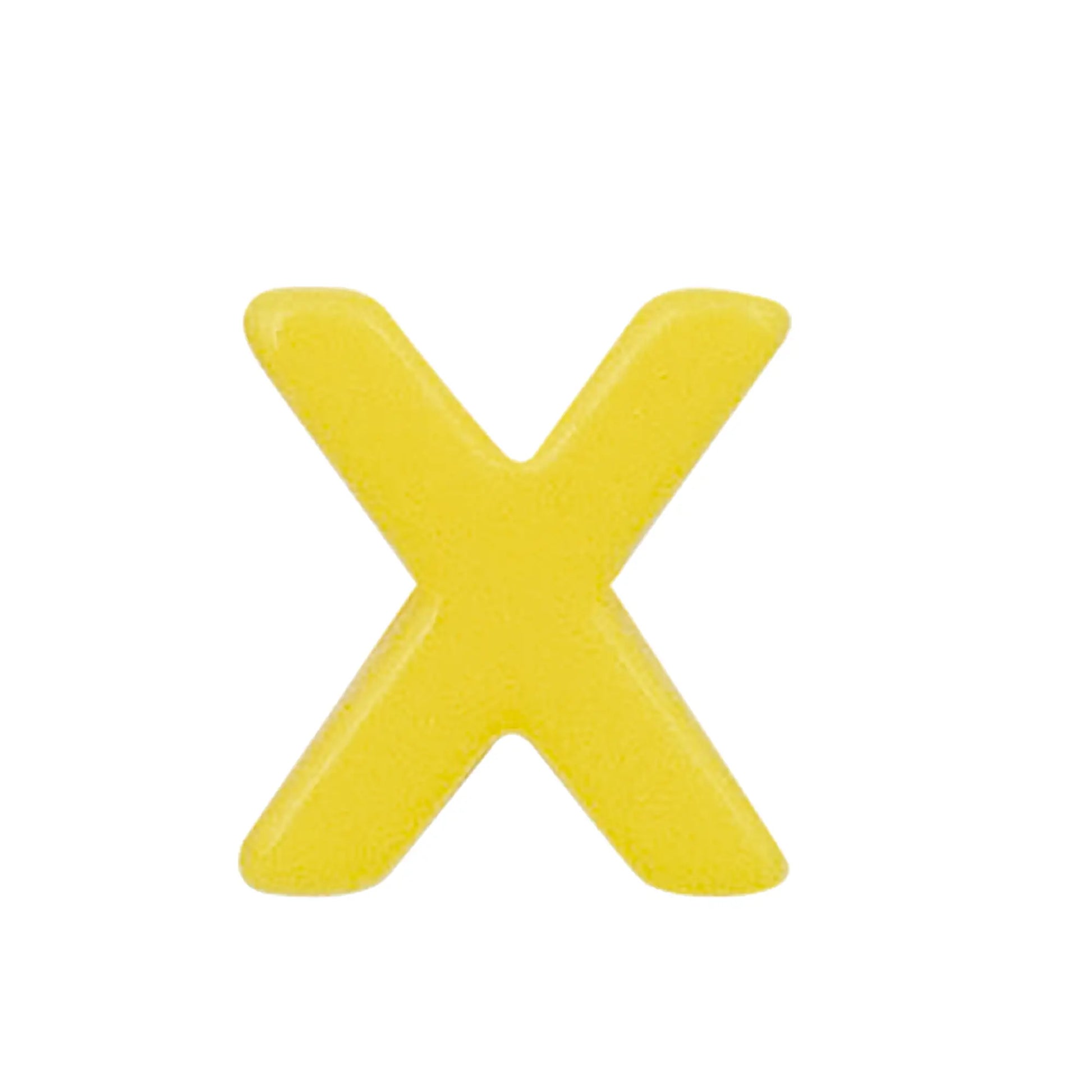 Lace Block Yellow letter 'X' on a white background