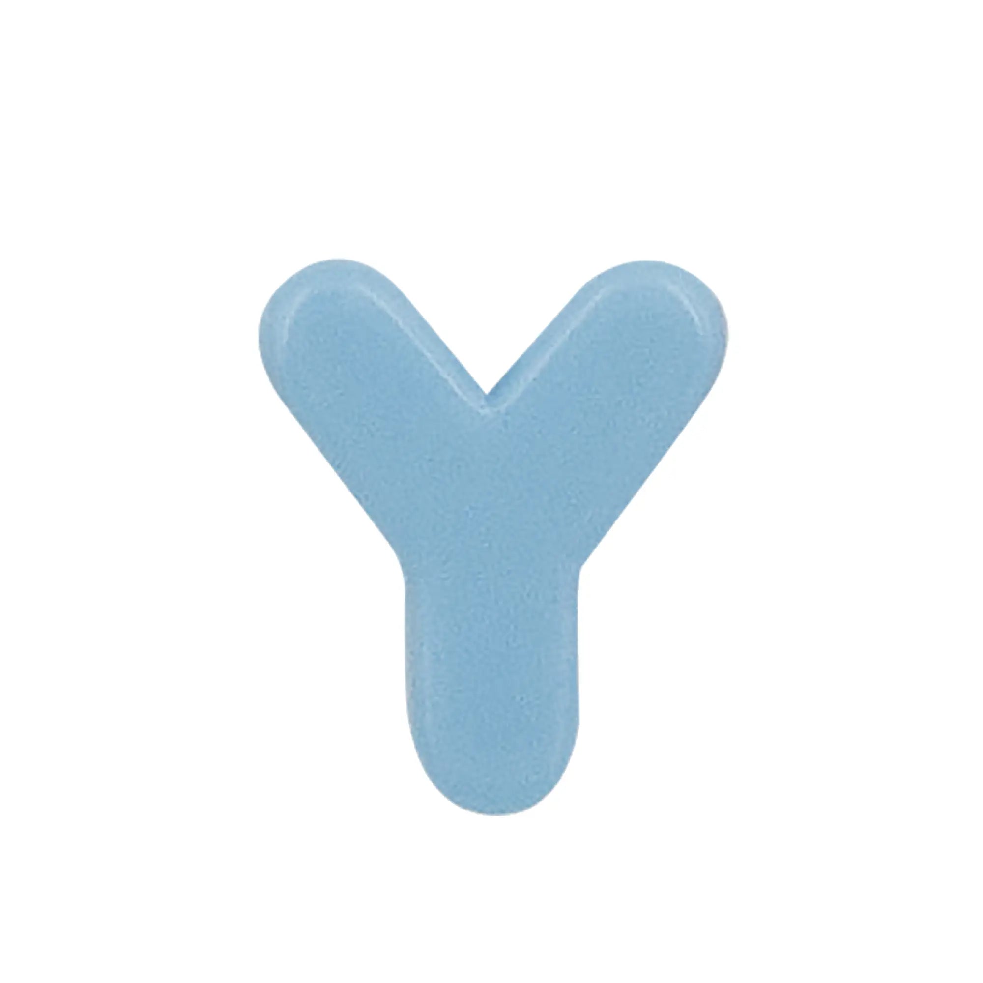 Lace Block Blue letter 'Y' on a white background