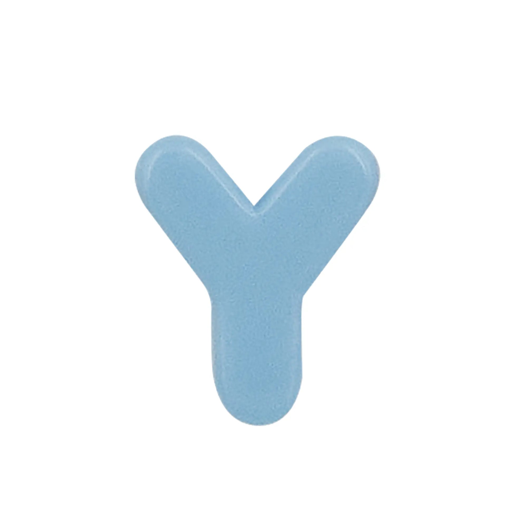 Lace Block Blue letter 'Y' on a white background