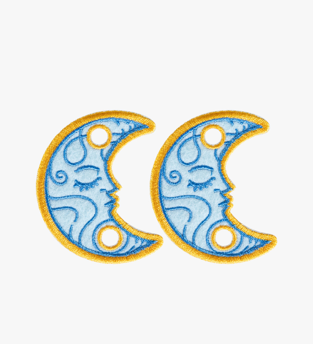 C7skates Celestial Moon Roller Skate Lace Charm Set of 2 in Heavenly Blue 