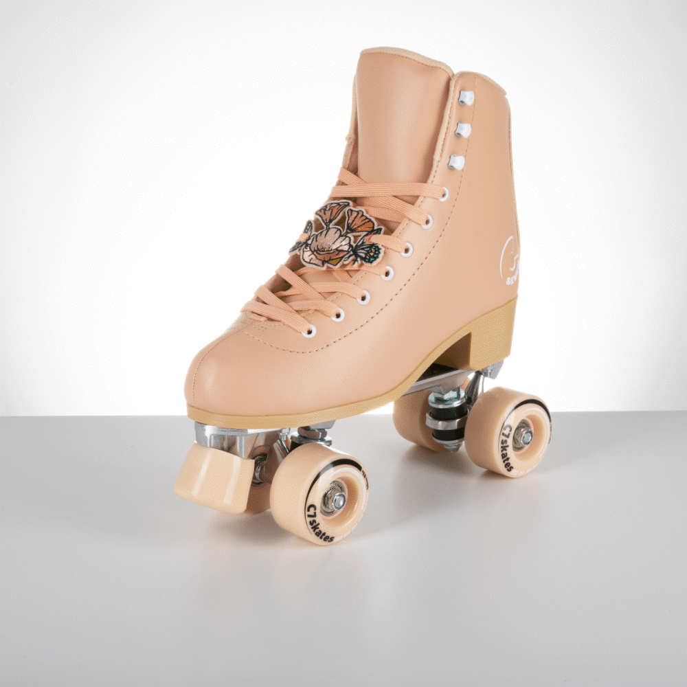 C7skates Poppy Field Roller Skate Lace Charm Set of 2 in Pretty Peach 