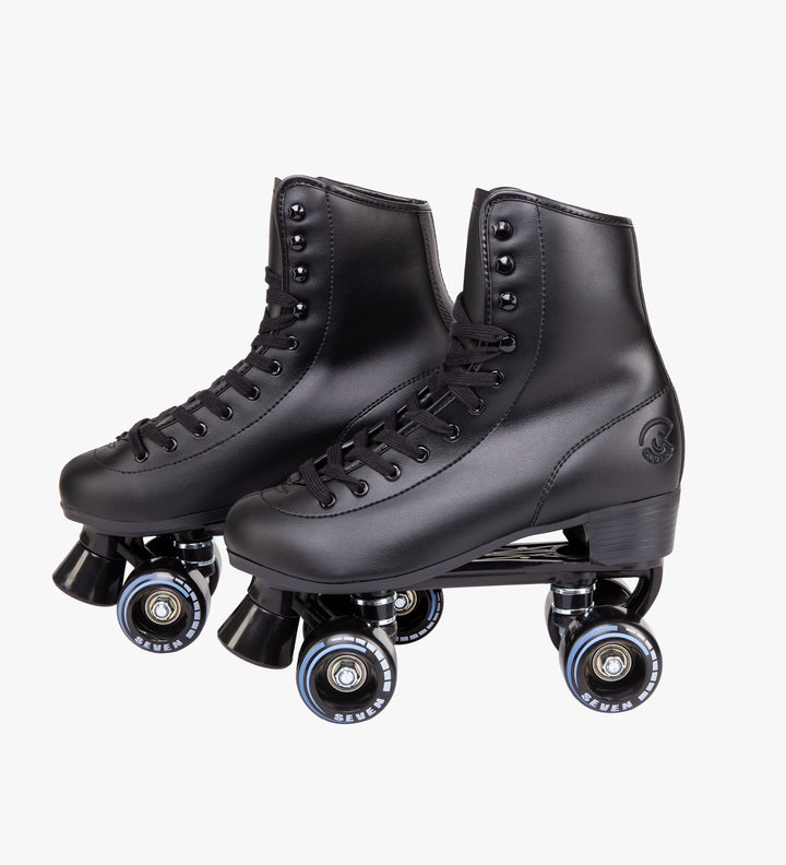 Black quad roller skates