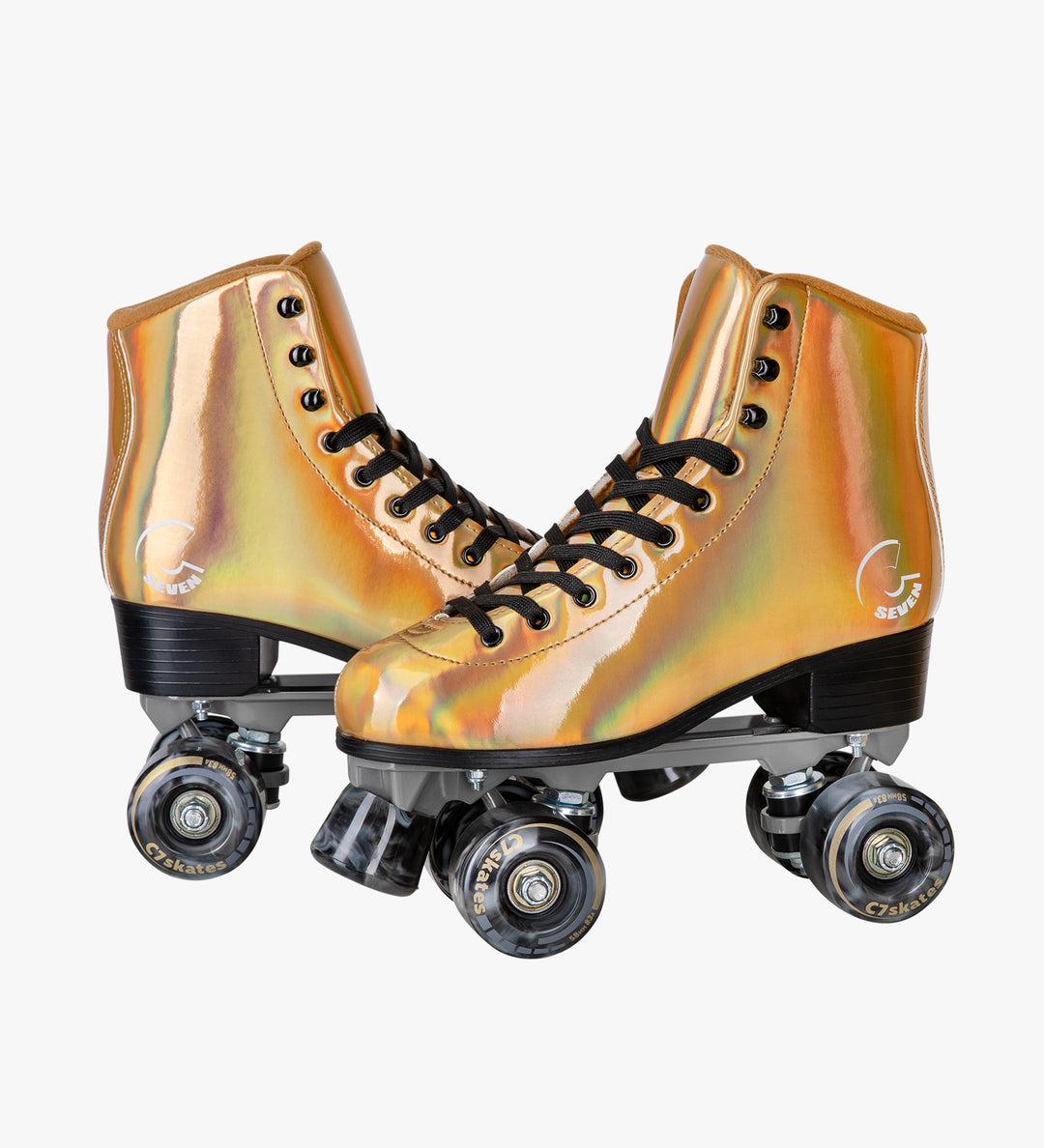 Farrah Holographic Gold Roller Skates 