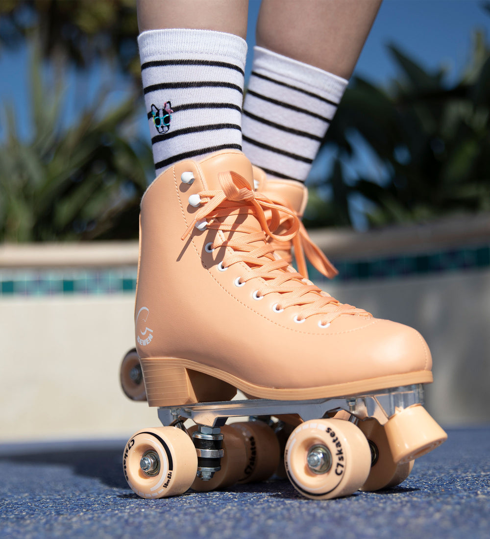 peach quad roller skates for women