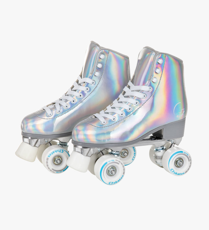 Donna Holographic Silver Roller Skates 