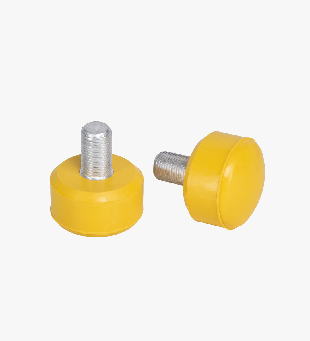 Yellow adjustable C7 roller skate stoppers as seen on the Queen Bee, made from durable rubber and measure 47 by 35 mm. 