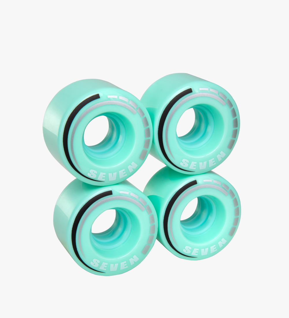 Mint C7 roller skate wheels made from durable 82A polyurethane with a 58 mm diameter and 32 mm width