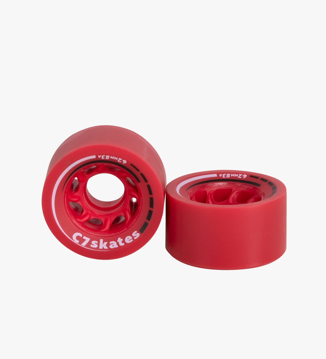 C7skates Cherrypop dark red 62mm roller skate wheels made from durable 83A polyurethane