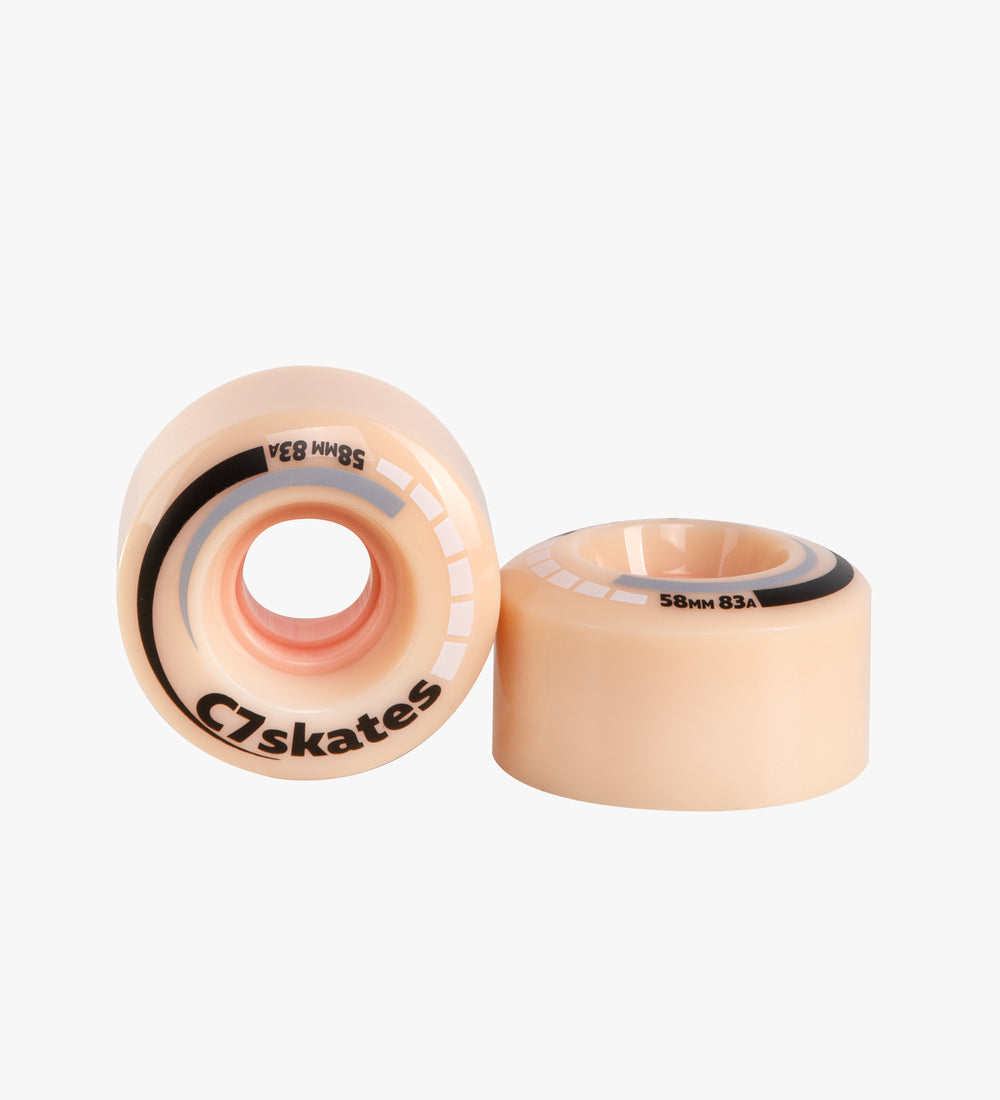 Peachy C7 roller skate wheels made from durable polyurethane PU83A 58 mm diameter